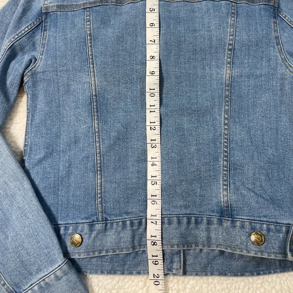 Draper James Ruffle Denim Jacket Size Small - Picture 4 of 7